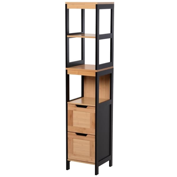 Rootzin kylpyhuoneen hyllykaappi - keittiön säilytys - Bamboo MDF - Compact Organizer - 30 x 30 x 144,3 cm