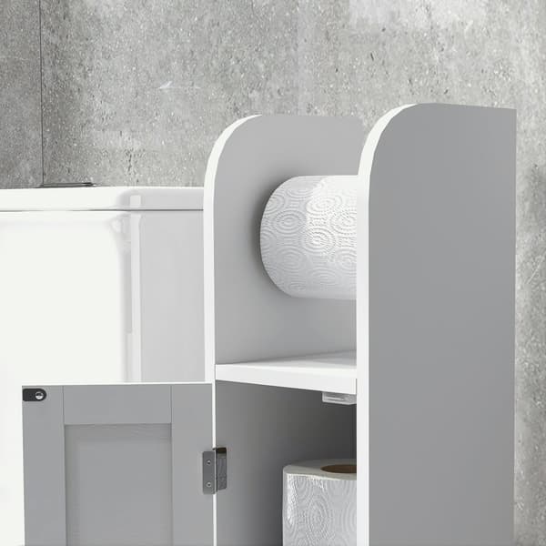 Rootzin kylpyhuonekaappi wc -paperinpidikkeellä - säilytyshyllyt - tilaa säästävä muotoilu - 20 x 20 x 80 cm valkoinen