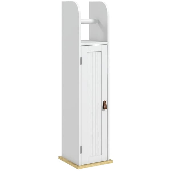 Rootzin kylpyhuonekaappi wc -paperinpidikkeellä - säilytyshyllyt - tilaa säästävä muotoilu - 20 x 20 x 80 cm valkoinen