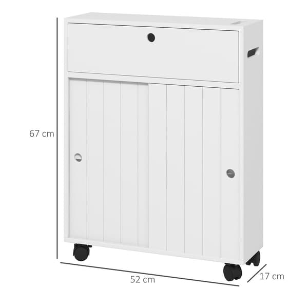 Rootzin kylpyhuoneen säilytyskaappi - wc -järjestäjä - tilaa säästävä säilytys - MDF -kestävä muotoilu - 52 x 17 x 67 cm valkoinen