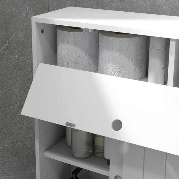 Rootzin kylpyhuoneen säilytyskaappi - wc -järjestäjä - tilaa säästävä säilytys - MDF -kestävä muotoilu - 52 x 17 x 67 cm valkoinen