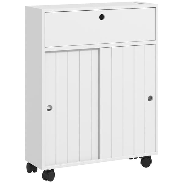 Rootzin kylpyhuoneen säilytyskaappi - wc -järjestäjä - tilaa säästävä säilytys - MDF -kestävä muotoilu - 52 x 17 x 67 cm valkoinen