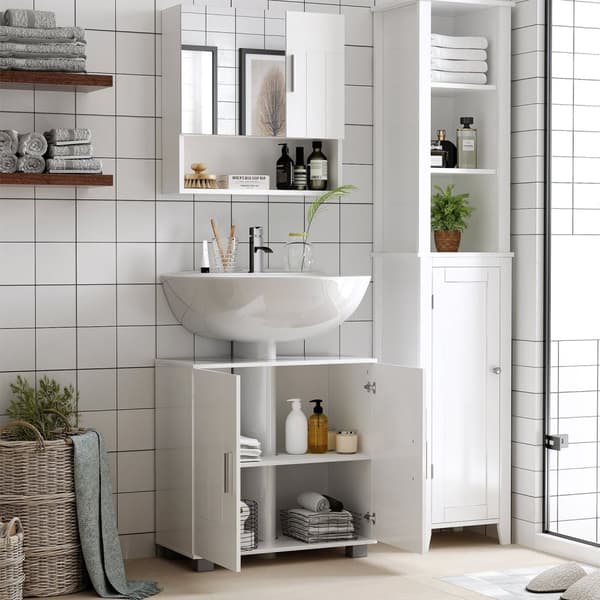 Rootzin kylpyhuoneen seinäpeili kaappi - Vanity -peili - säilytyshylly - tilaa säästävä muotoilu - 54L x 15,2W x 55,3H cm