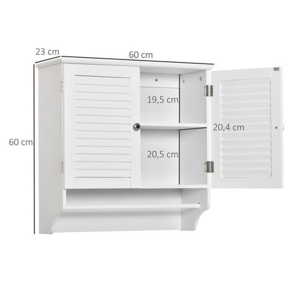 Rootz badeværelse vægskab - vægopbevaring - hængende arrangør - elegant design - 60L x 23W x 60H cm