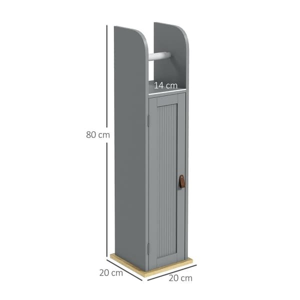 Rootz Badeværelse Møbler toiletpapirholder - Opbevaringsskab - Arrangør - Rumbesparende design - 20 x 20 x 80 cm grå