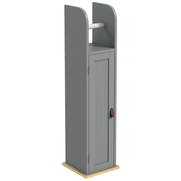 Rootz Badeværelse Møbler toiletpapirholder - Opbevaringsskab - Arrangør - Rumbesparende design - 20 x 20 x 80 cm grå