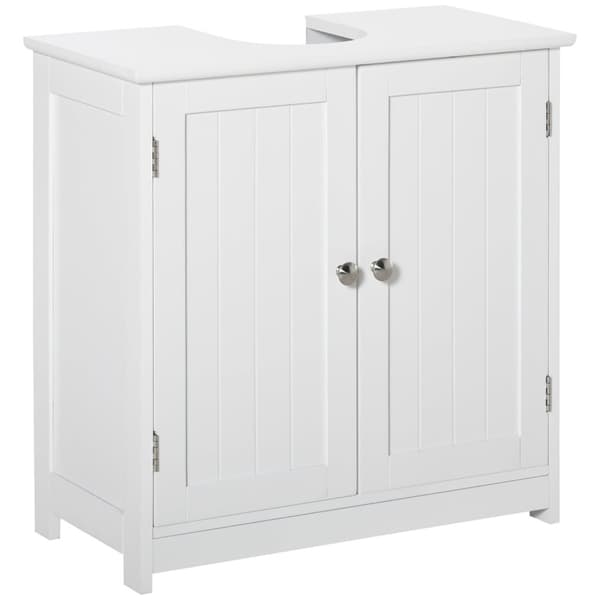 Rootz Badrumsskåp under handfat - Basskåp - 2 dörrskåp - gott om förvaring - 60W x 30d x 60H cm - vitt trä