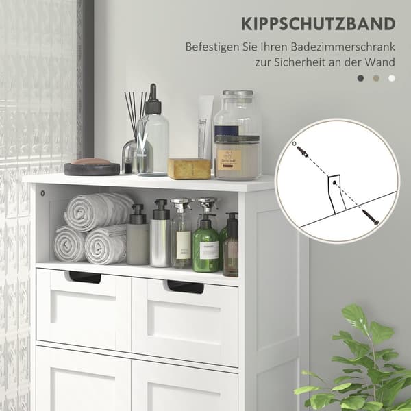 Rootz badrumsskåp - lagringsenhet - arrangör - justerbar hylla - 60 x 30 x 109 cm