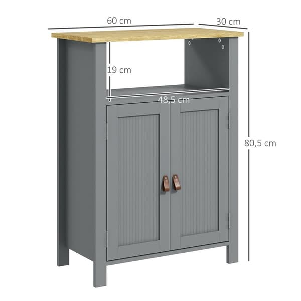 Rootz låg badrumsmöbler - förvaringsskåp - Elegant arrangör - Justerbar hylla - 60W x 30d x 80,5H cm