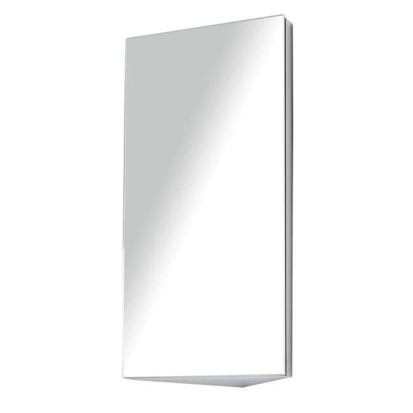 Rootz Mirror Cabinet - Badeværelsesvægkabinet - toilethjørnetabinet - Rust -bevis metal - 30W x 18,4d x 60H cm rustfrit stål