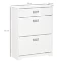 Miniatyrbillede 3 af 7: Rootz Shoe Cabinet - Entryway Organizer - Storage Unit - Rumbesparende - 70W x 29d x 92H cm - Holder op til 16 par - Hvid