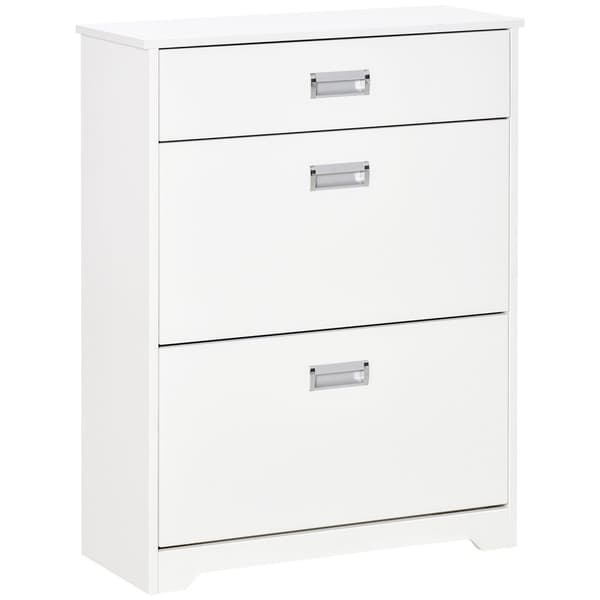 Rootz Shoe Cabinet - Entryway Organizer - Storage Unit - Rumbesparende - 70W x 29d x 92H cm - Holder op til 16 par - Hvid