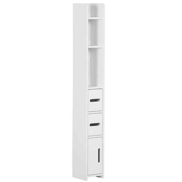 Rootz Tall badrumsskåp - förvaringsskåp - Spacebesparing skåp - fuktbeständig MDF - 15 x 17 x 120 cm vitt