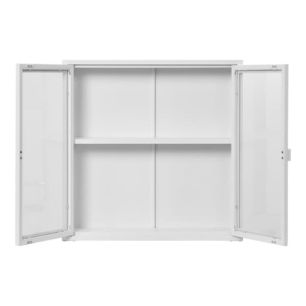 Rootz -roikkuu näyttökaappi - Laseshow - valkoinen säilytysyksikkö - teräs - 80 cm x 18 cm x 80 cm