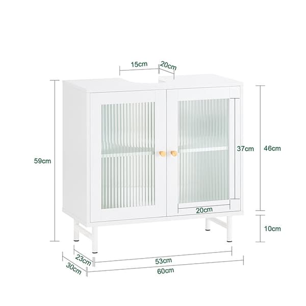 Rootzin pohjakaappi - kylpyhuonekaappi - säilytyskaappi - tilaa säästävä ratkaisu - 60x59x30cm - sopii moderniin sisustus- ja Hides -viemärijärjestelm