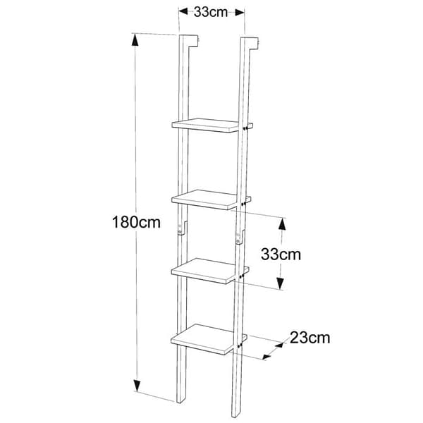 Rootz Bambus MDF hylde - Opbevaringsstativ - Bogreol - 4 etager - Enkel design - 33 cm x 180 cm x 23 cm