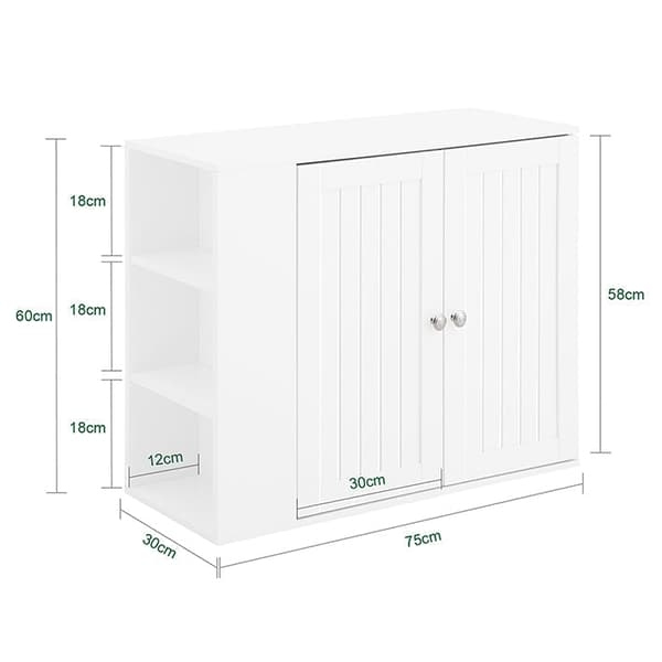 Rootz badeværelse vægskabet - medicinskab - opbevaringsenhed - MDF -materiale - organiserer kosmetik - 75 cm x 60 cm x 30 cm