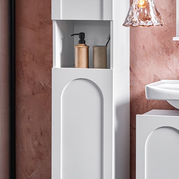 Rootz Tall Badrumskåp - Space Saving Storage - Smala badrumsmöbler - Justerbara hyllor - 30x160x30 cm