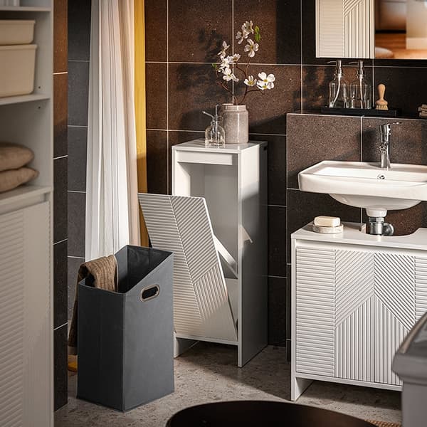 Rootz tvättkorgskåp - kläder hamper - lagringsarrangör - rymdbesparande design - 30x87x30 cm