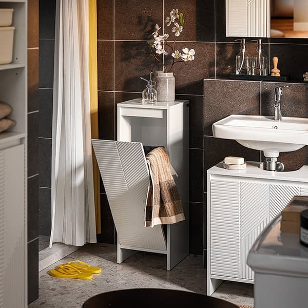 Rootz tvättkorgskåp - kläder hamper - lagringsarrangör - rymdbesparande design - 30x87x30 cm