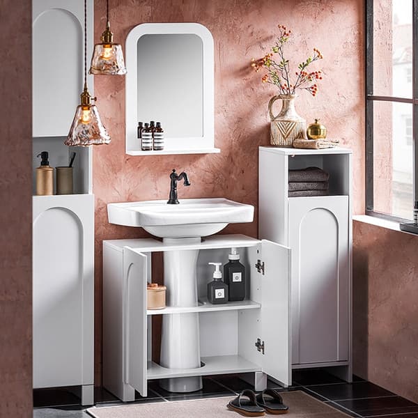 Rootz Sink Cabinet - Vanity Unit - Badrumsarrangör - Expand Storage Space - MDF Material - 60x62x30cm - Silicone Foot Pads för att förhindra att ruttn