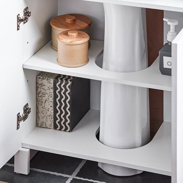 Rootz Sink Cabinet - Vanity Unit - Badrumsarrangör - Expand Storage Space - MDF Material - 60x62x30cm - Silicone Foot Pads för att förhindra att ruttn