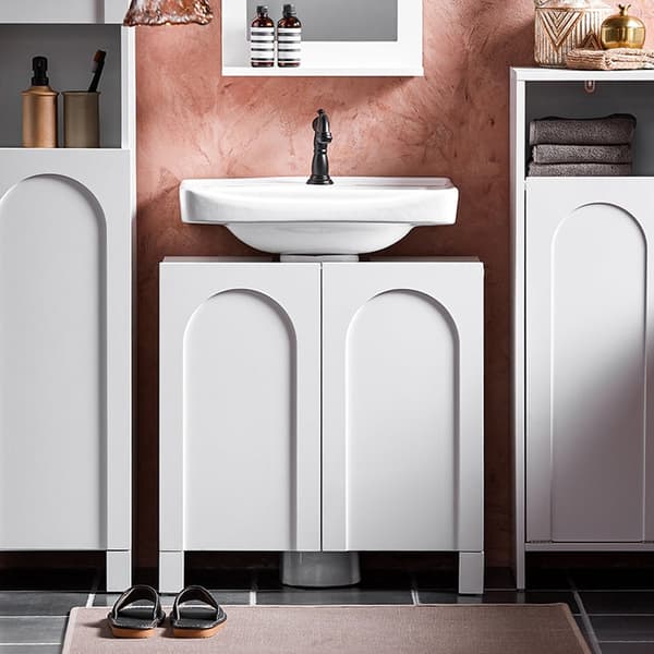 Rootz Sink Cabinet - Vanity Unit - Badrumsarrangör - Expand Storage Space - MDF Material - 60x62x30cm - Silicone Foot Pads för att förhindra att ruttn