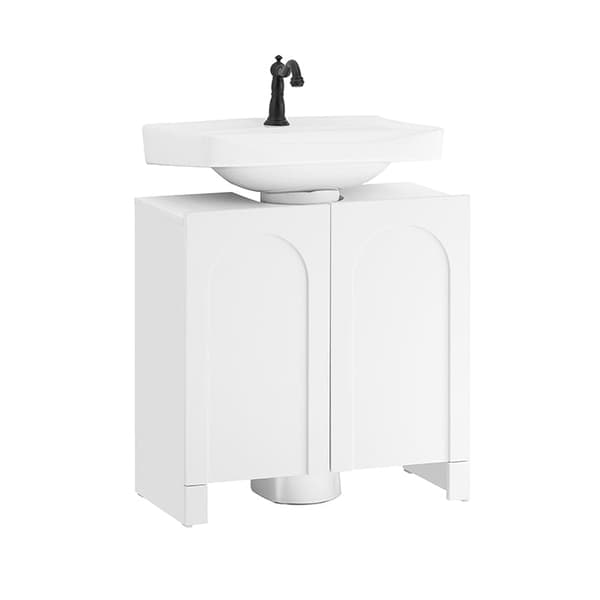 Rootz Sink Cabinet - Vanity Unit - Badrumsarrangör - Expand Storage Space - MDF Material - 60x62x30cm - Silicone Foot Pads för att förhindra att ruttn