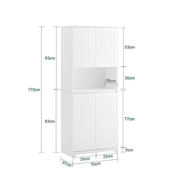 Rootz Tall Badeværelsets skab - Opbevaringsskab - Vaskeri -arrangør - Rigelig opbevaring - 70x170x37cm