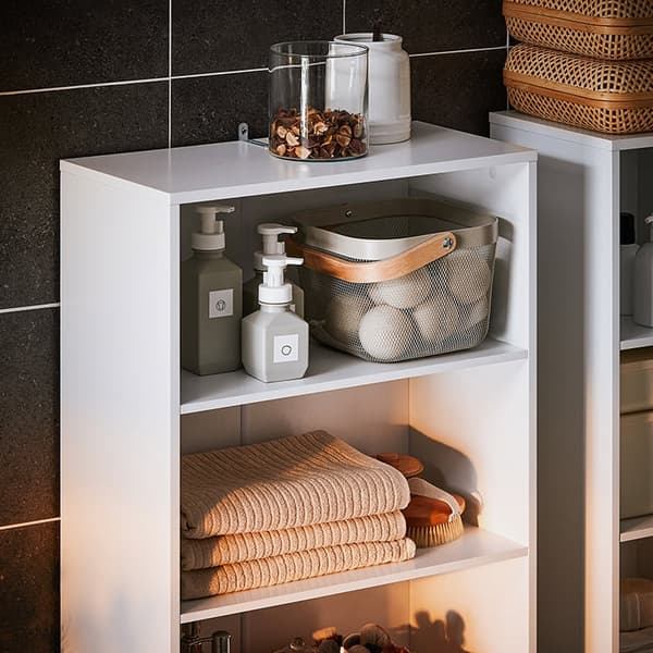 Rootz Tall Badeværelse Skab - Opbevaringsskab - MDF -skab - Rumbesparende design - 60x171x37cm