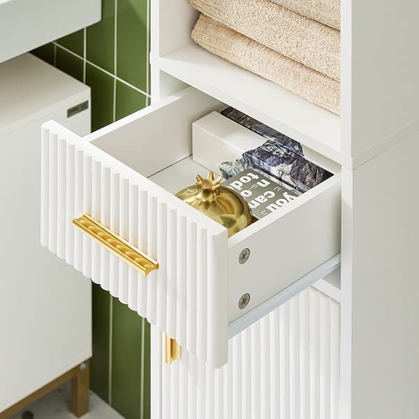 Rootz Tall Cabinet - kylpyhuoneen säilytys - ohut järjestäjä - tyylikäs muotoilu - 30x170x30cm