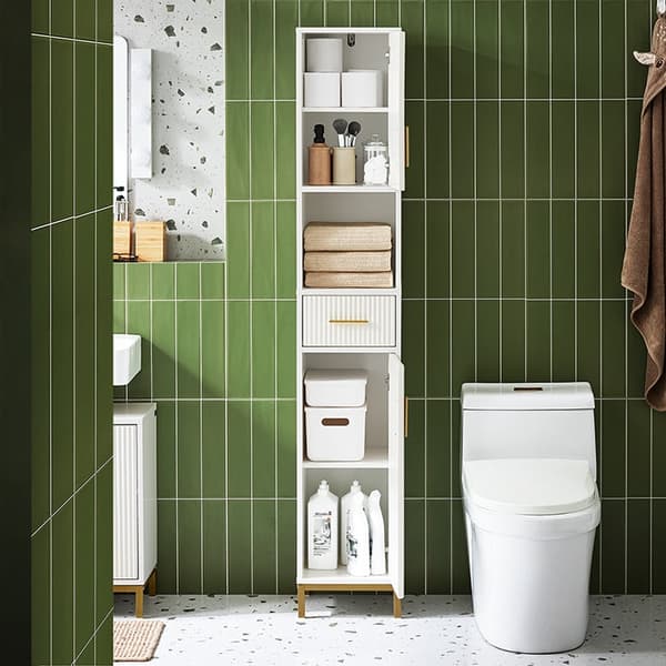 Rootz Tall Cabinet - kylpyhuoneen säilytys - ohut järjestäjä - tyylikäs muotoilu - 30x170x30cm