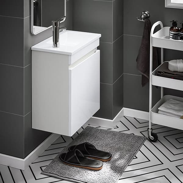 Rootz smal synkeskab - badeværelsesskab - væg hængt kabinet - rumbesparende design - ridsebestandig - 41x52x25cm