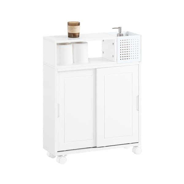 Rootz Slim Badrum förvaringsskåp - Arrangör - Rymdbesparing - Justerbar hylla - MDF & METAL - 17 cm x 69 cm x 52 cm