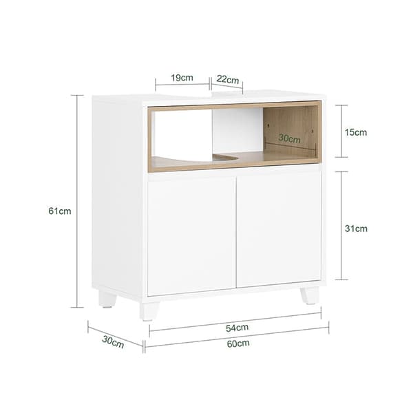 Rootz Sink Cabinet - Vanity Storage - MDF & PB Materiale - forhindrer trærot - 60x61x30cm