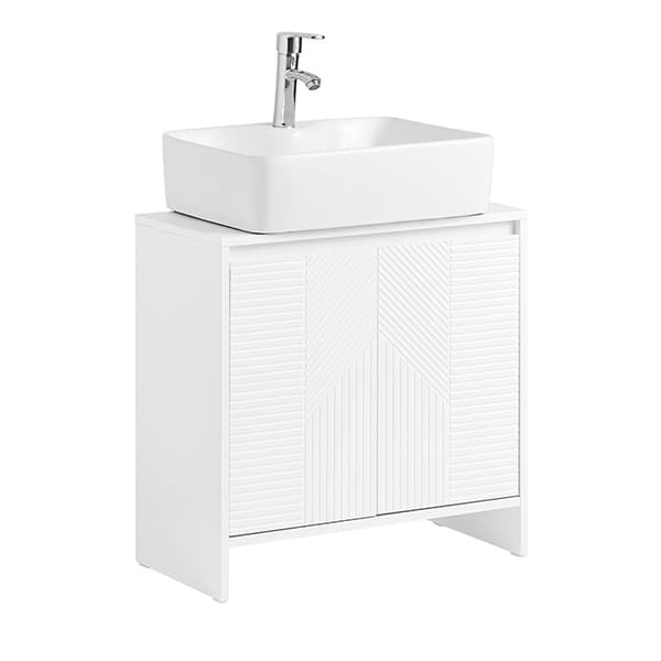 Rootz MDF Base Cabinet - Badeværelsesopbevaringsenhed - Justerbare hylder Arrangør - Rumbesparende design - 60x61x30cm