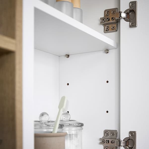Rootz Wall Closet Mirror Door - Storage Cabinet - Badeværelsesarrangør - Justerbare hylder - Kompakt design - 60x45x20cm