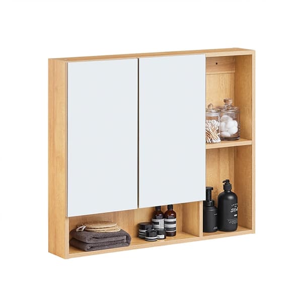Rootz väggskåpspegel dörr - vägglagring - justerbar hylla - rymdbesparande - 80x70x13cm