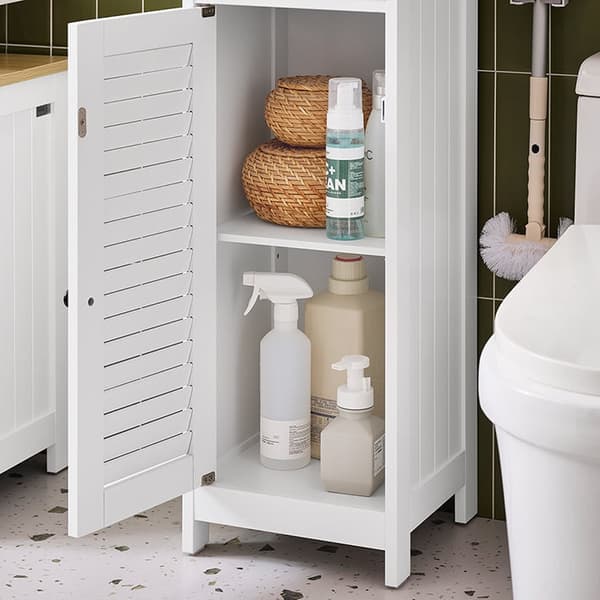 Rootz Tall Badrumskåp - högt förvaringsskåp - MDF -skåp - Luftpermeabel design - 32x170x30cm