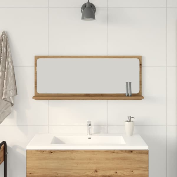 vidaXL Baderomsspeil Artisian Eik 90x10,5x37 cm Konstruert Tre