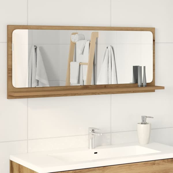 vidaXL Baderomsspeil Artisian Eik 90x10,5x37 cm Konstruert Tre