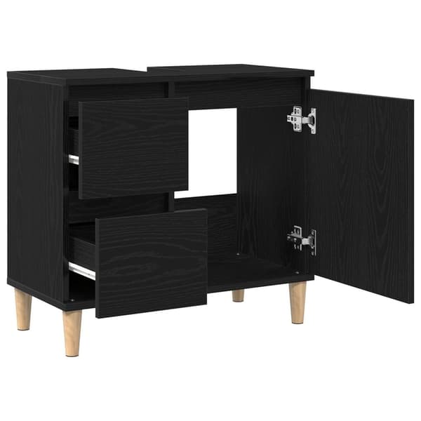 vidaXL allaskaappi mustasta tammesta 65x33x60 cm teknistä puuta