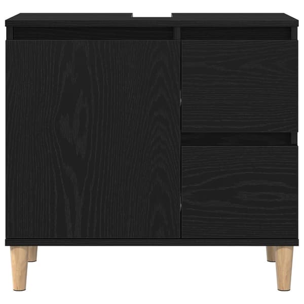 vidaXL Servantskap Svart Eik 65x33x60 cm Konstruert Tre