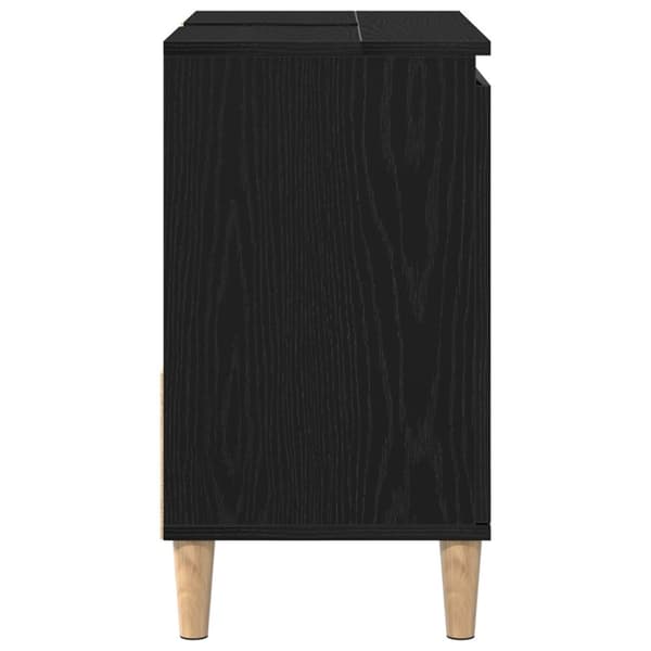 vidaXL Servantskap Svart Eik 65x33x60 cm Konstruert Tre