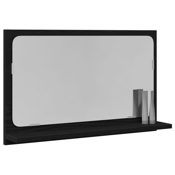 vidaXL Kylpyhuonepeili Musta Tammi 60x10,5x37 cm Keinotekoinen Puu