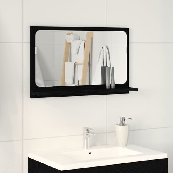 vidaXL Bade­roms­speil i svart eik 60x10,5x37 cm, laget av konstruert tre