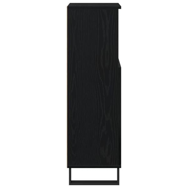 vidaXL Kylpyhuonekaappi Musta Tammi 30x30x100 cm Tekninen Puu