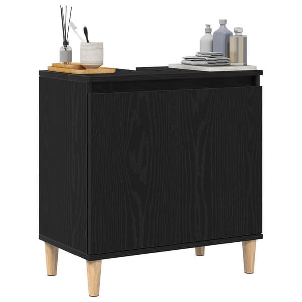vidaXL Servantskap Svart Eik 58x33x60 cm Konstruert Tre