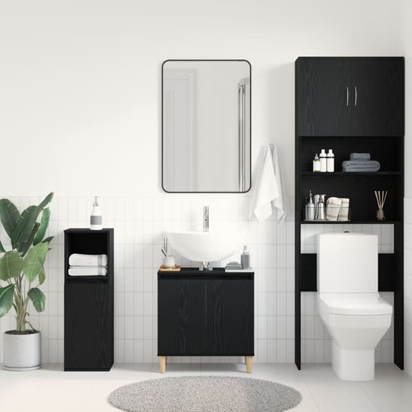 vidaXL Servantskap Svart Eik 58x33x60 cm Konstruert Tre