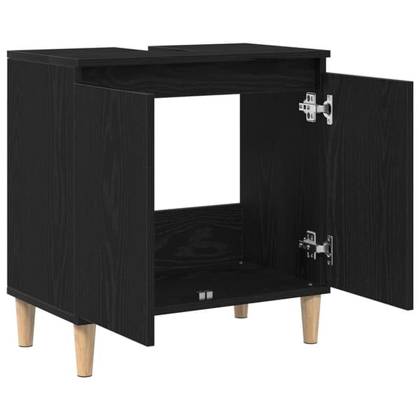 vidaXL Servantskap Svart Eik 58x33x60 cm Konstruert Tre